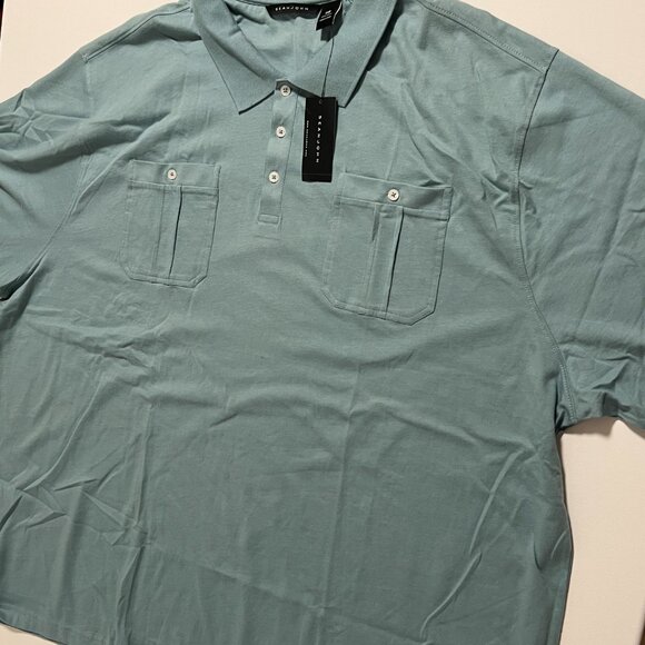 Sean John Polo Shirt *NWT Short Sleeve Preppy Stone Blue Men's size 4XB - Picture 1 of 7